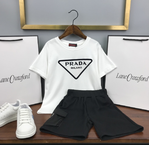 Replica Prada 2022 Children T-shirt and Shorts Set