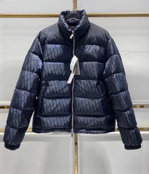 Replica Dior Down Jacket Oblique in Blue