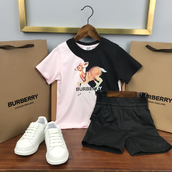 Replica Burberry 2022 New Children T-shirt and Shorts Set