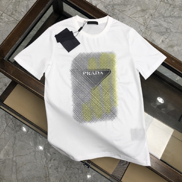 Replica Prada T-shirt Oversized printed cotton in White