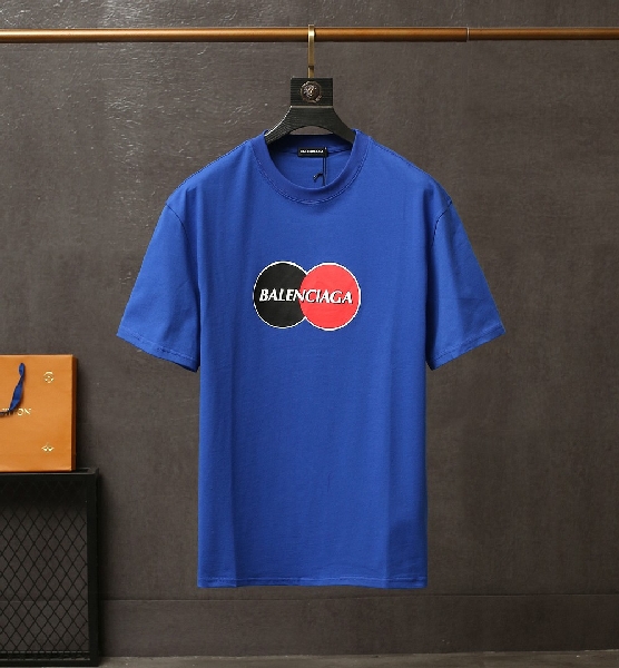 Replica Balenciaga T-Shirt Two Color Ball in Blue