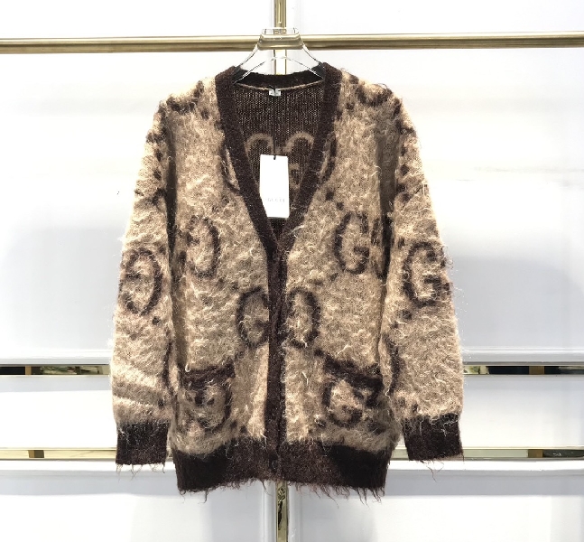 Replica Gucci Sweatshirt GG cashmere jacquard cardigan