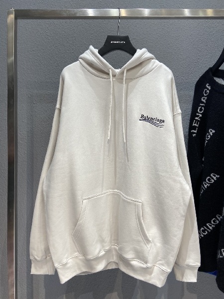 Replica Balenciaga Hoodie Logo Medium Fit in White