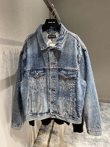 Replica Balenciaga Jacket Large Fit in Blue