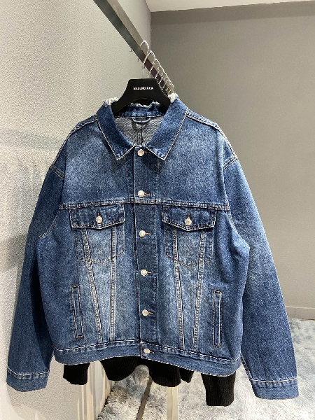 Replica Balenciaga Jacket Large Fit in Gray