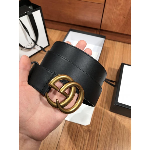 Replica Gucci Black leather Double G belt ASS02374