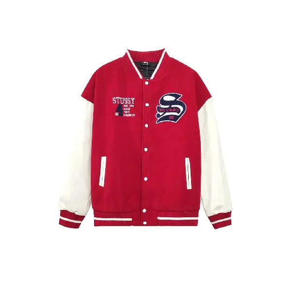 Replica Givenchy 2022 new Stussy "BIG4" varsity jacket Vintage 1997 in red