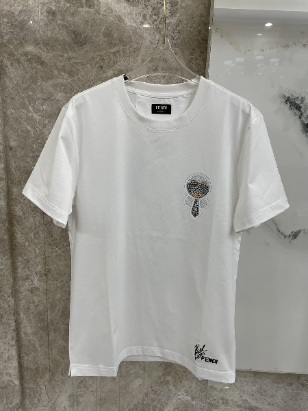 Replica Fendi 2022 Karlito Crystal bright drill T-shirt