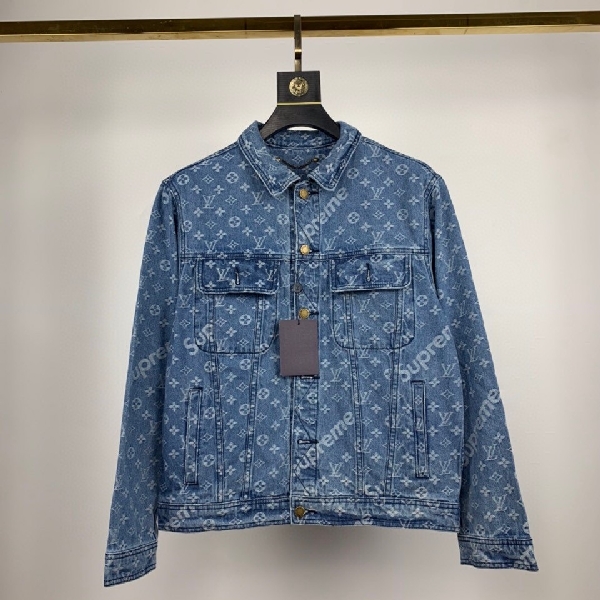 Replica Louis Vuitton Jacket Jean Coat in Blue