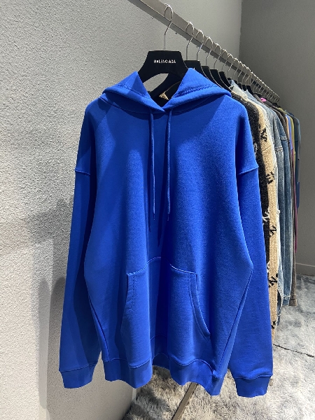 Replica Balenciaga Hoodie Logo Medium Fit in Blue