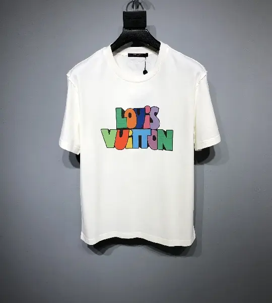 Replica Louis Vuitton 2022 colorful letter printing T-shirt