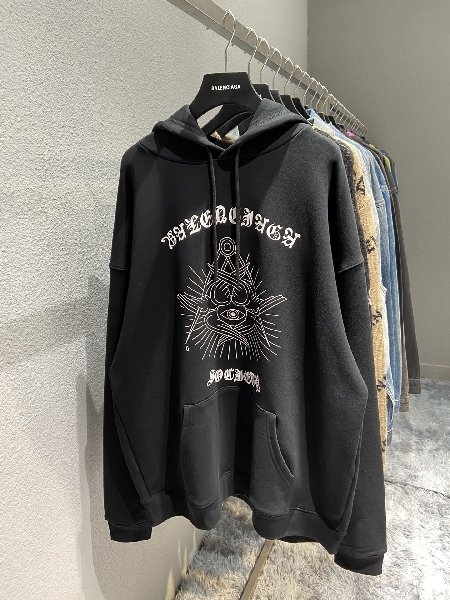 Replica Balenciaga Hoodie Printed in Black