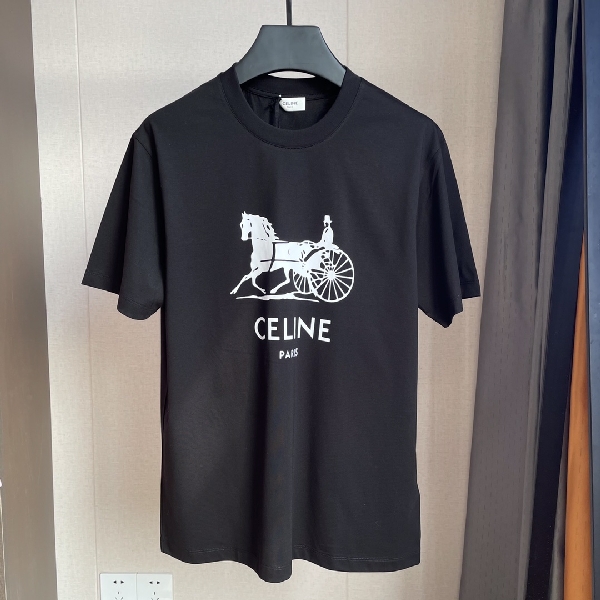 Replica Celine T-shirt Cotton in Black