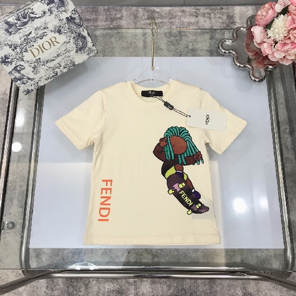 Replica Fendi New Girl Print Children's T-shirt