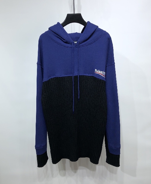 Replica Balenciaga Hoodie Logo Medium Fit in Blue