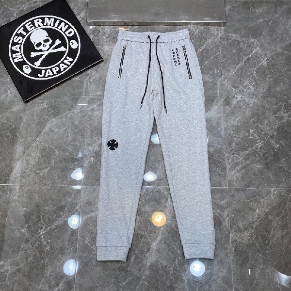 Replica Chrome Hearts Pants Cotton in Gray