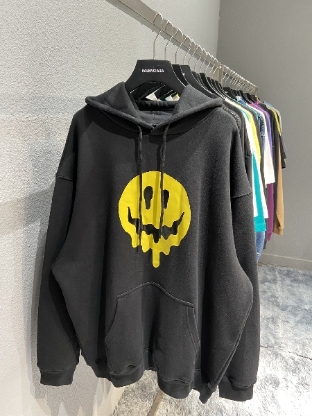 Replica Balenciaga Hoodie Drip Peace Large Fit in Black