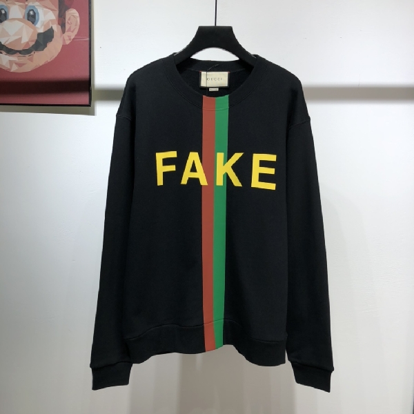 Replica Gucci Sweatshirt Fake Cotton in Black