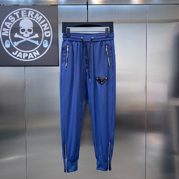 Replica Prada Pants Re-Nylon Logo in Blue