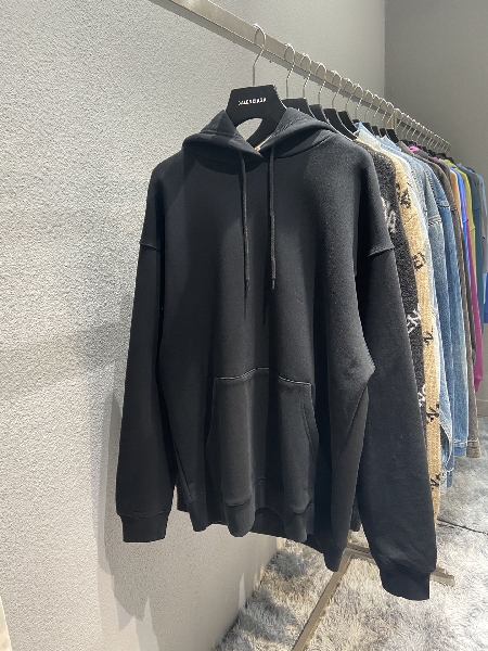 Replica Balenciaga Hoodie Logo Medium Fit in Black