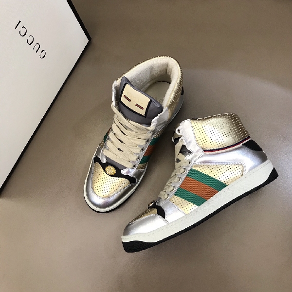 Replica Gucci Sneaker Screener High in Sliver