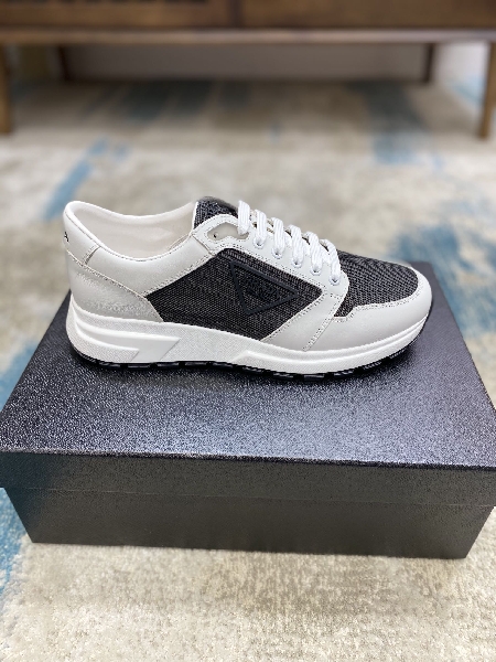 Replica Prada Leisure Sneaker in White with Black