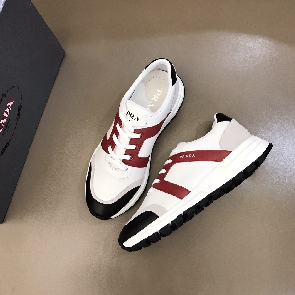 Replica Prada Sneaker PRAX in White with Black