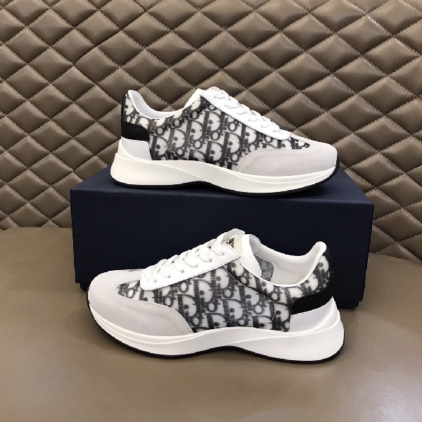 Replica Dior Sneaker B01 in White with Black Logo