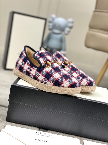 Replica Gucci Flat jacquard espadrille in White