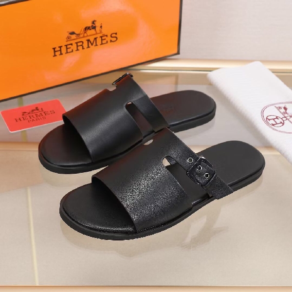 Replica Hermes Slipper Lzmir in Black