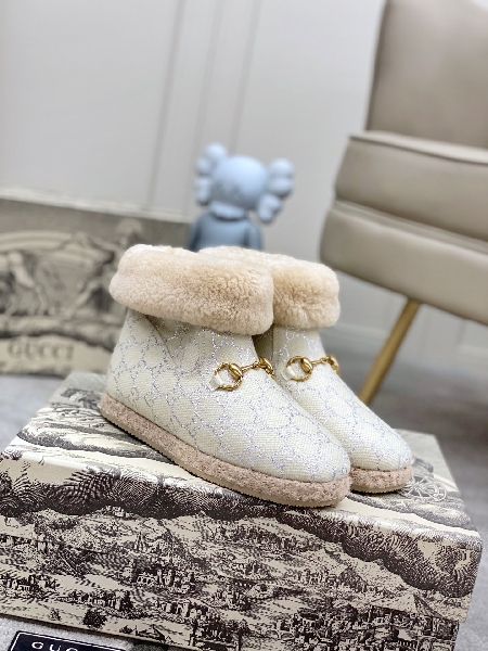 Replica Gucci Boot jacquard espadrille in White