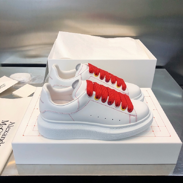 Replica MCQ Oversized Sneaker in Red Lace with White Heel