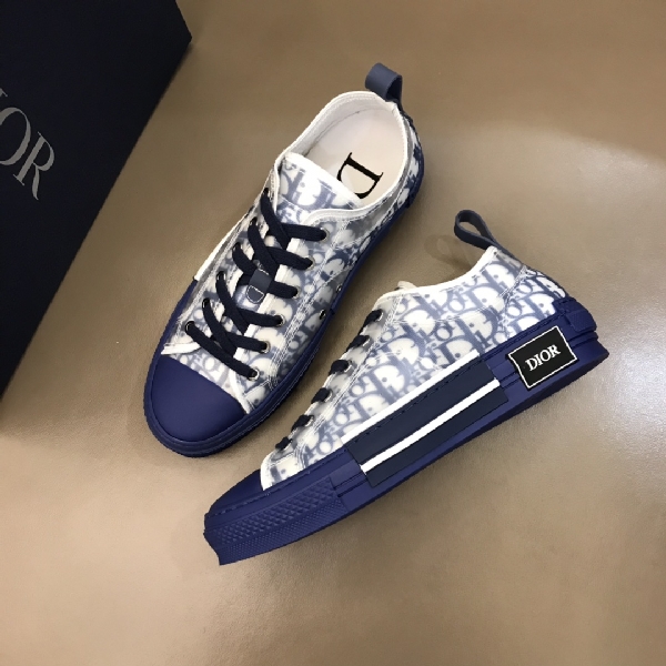 Replica Dior Sneaker B23 in Blue Logo low