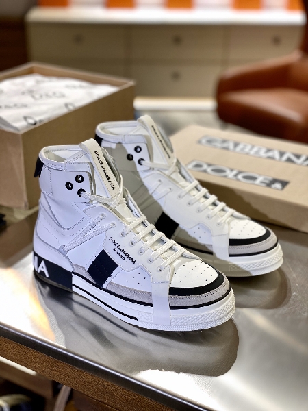 Replica DG Sneaker Calfskin 2.Zero custom High in White