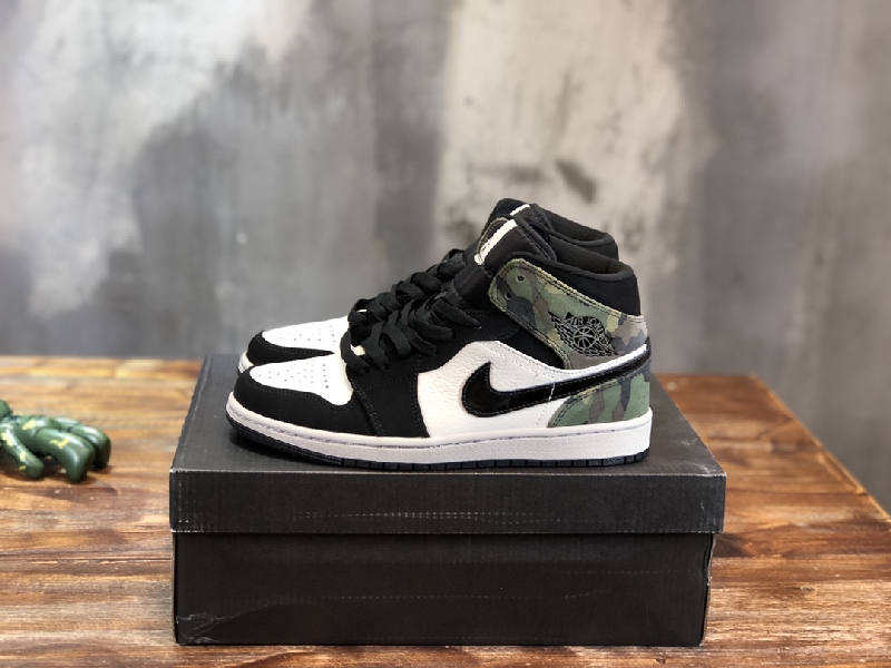 Replica Nike Sneaker Air Jordan1 Mid Camo in Black