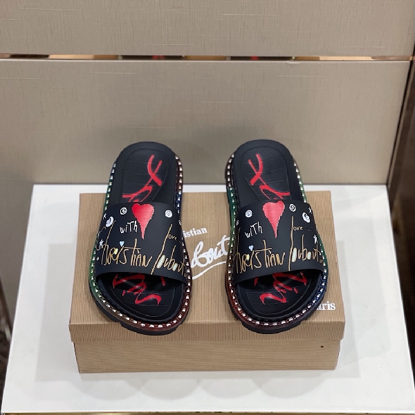 Replica Christian louboutin Slipper in Black