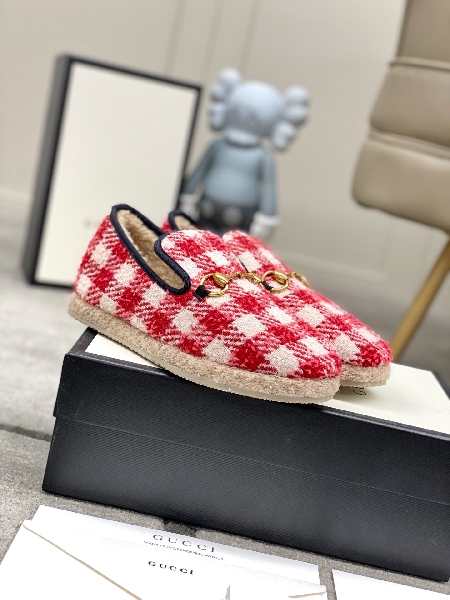 Replica Gucci Flat jacquard espadrille in Red