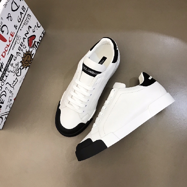 Replica DG Sneaker Portofino in White with Black sole