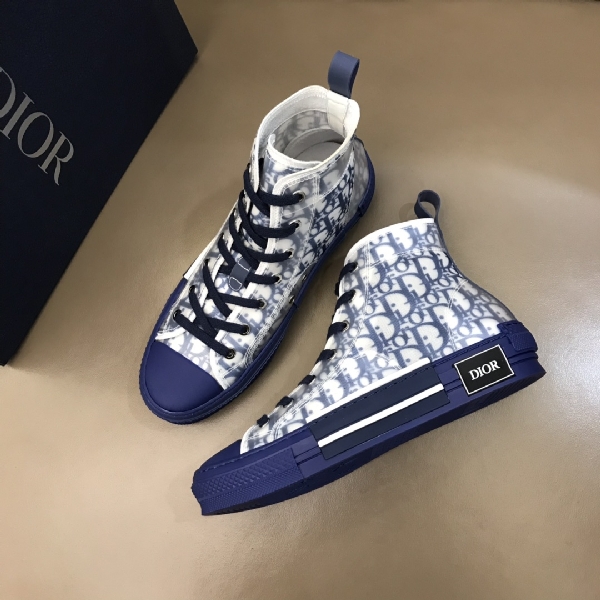 Replica Dior Sneaker B23 in Blue Logo high