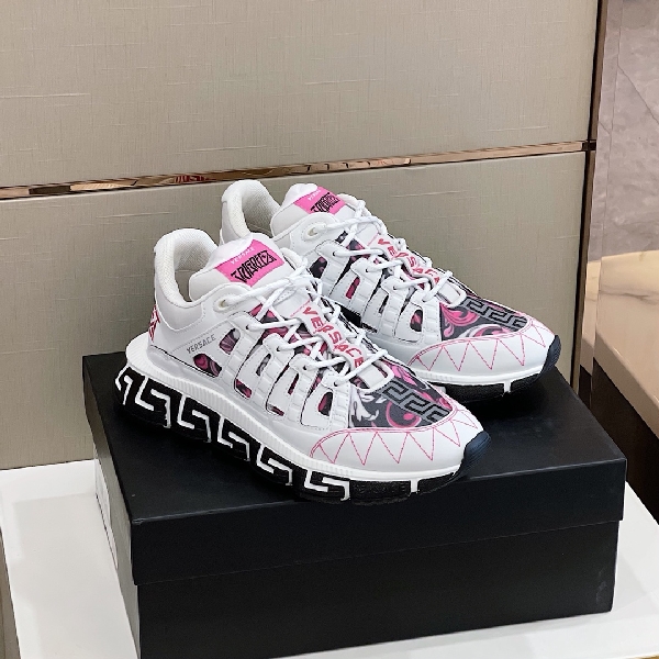 Replica Versace Sneaker Trigreca in White with Pink