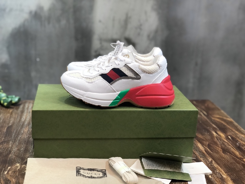 Replica Gucci Sneaker Rhyton Vintage in Red Heel