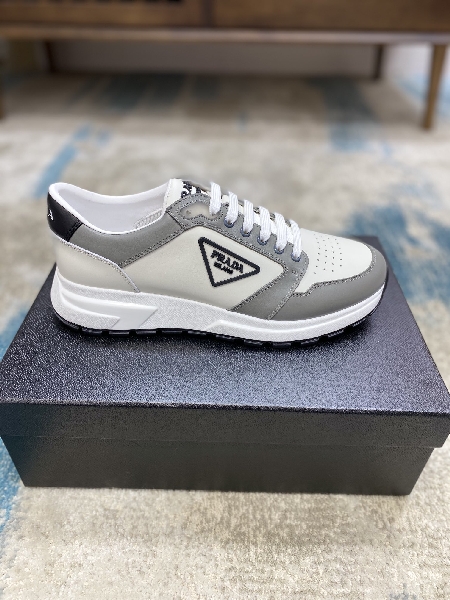 Replica Prada Leisure Sneaker in White with Grey