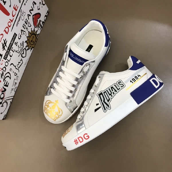 Replica DG Sneaker Portofino in White with Yellow stars