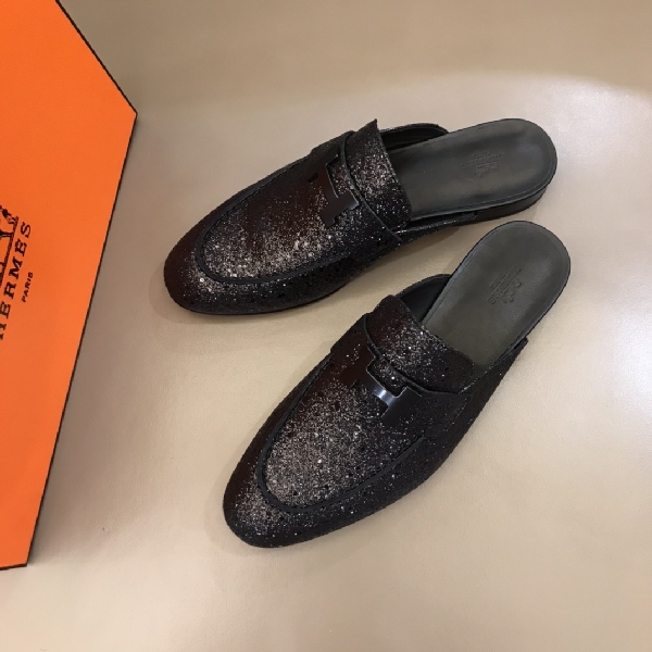 Replica Hermes Sandal Paris in Black