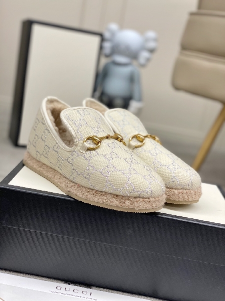 Replica Gucci Flat jacquard espadrille in White