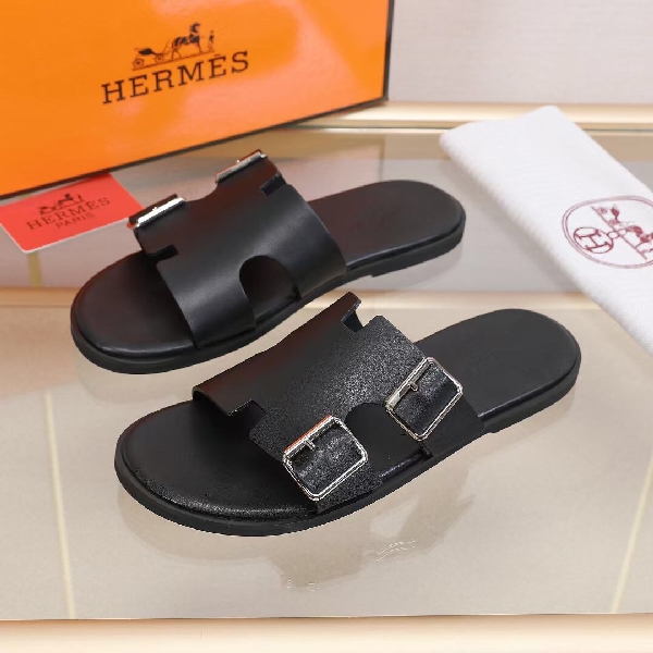 Replica Hermes Slipper Lzmir in Black