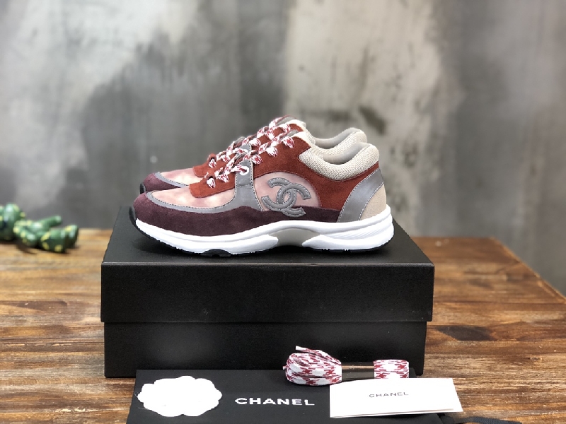 Replica Chanel Sneaker suede Calfskin in Red