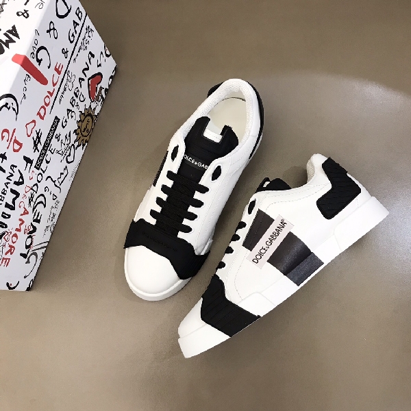 Replica DG Sneaker Portofino in Black with White