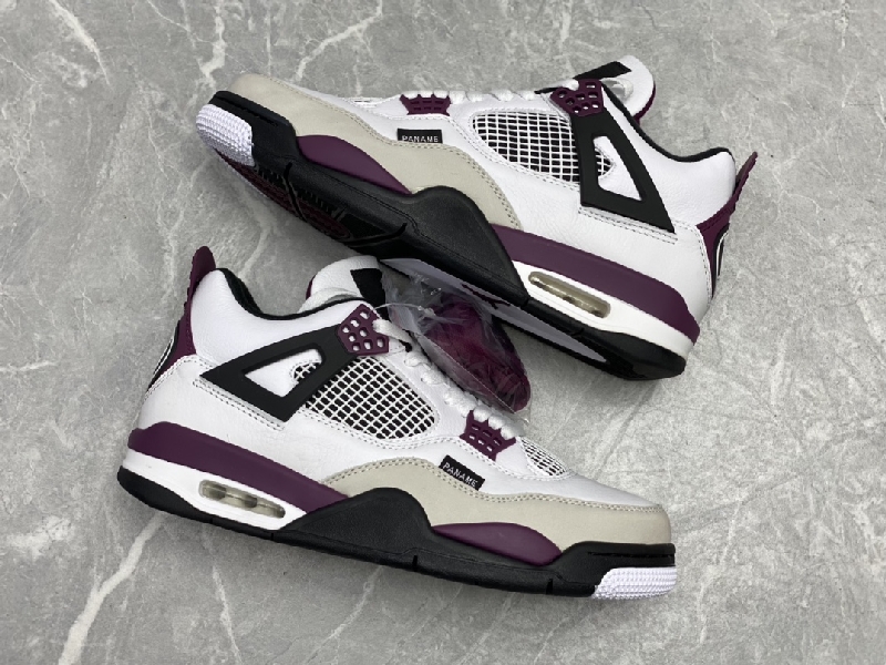 Replica Nike Sneaker Air Jordan4 in White with Purple