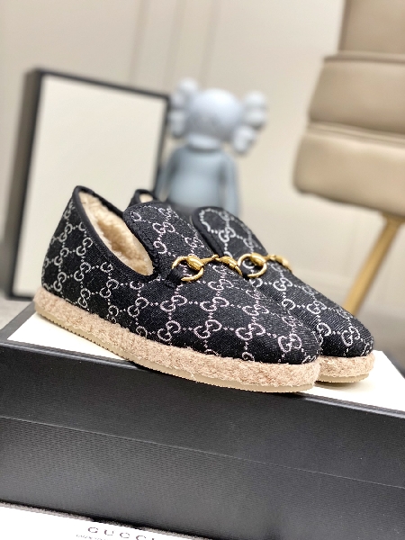 Replica Gucci Flat jacquard espadrille in Black